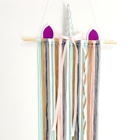 Unbranded Other - Shabby Chic Unicorn Hair Bow Clip Headband Holder Organizer Accessory Storage